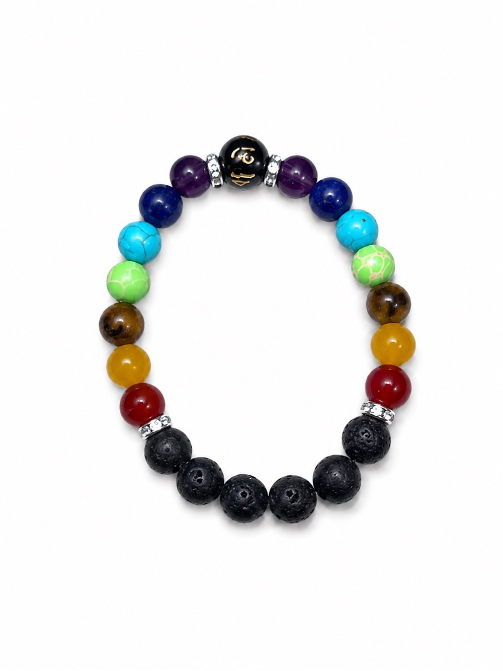 Lava Rock Chakra Healing Bracelet